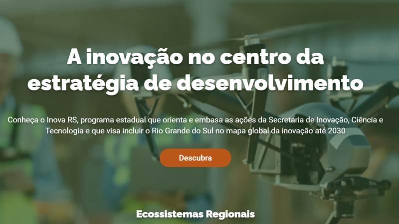 Print da imagem de abertura do hotsite do Inova RS