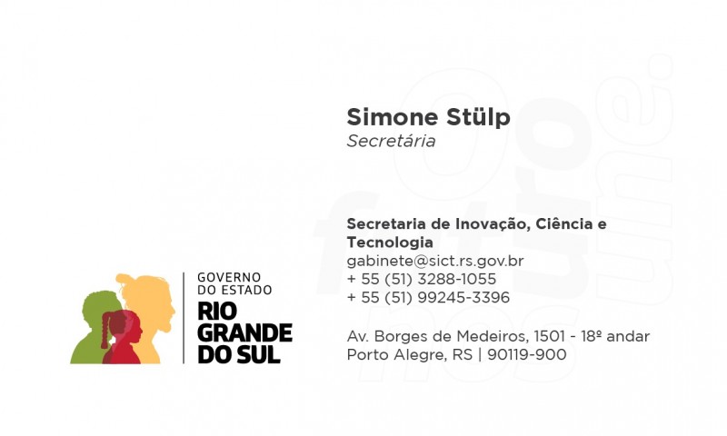 Cartão de visitas da secretária Simone Stülp